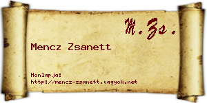 Mencz Zsanett névjegykártya